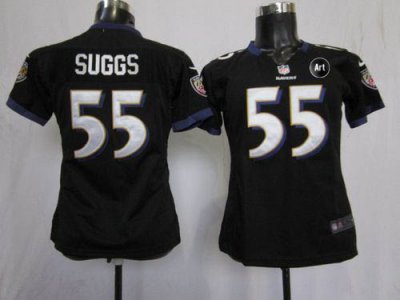 Jerseys Factory Cheap Nike Ravens #55 Terrell Suggs Black Altern