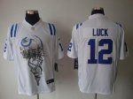 Jerseys Factory Cheap Nike Colts #12 Andrew Luck White Men's Sti