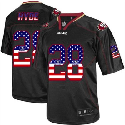 Jerseys Factory Cheap Nike 49ers #28 Carlos Hyde Black Men's Sti