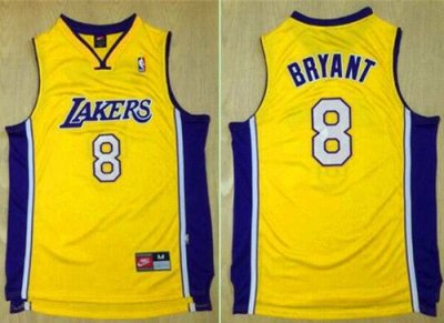 Jerseys Factory Cheap Lakers #8 Kobe Bryant Gold Nike Throwback