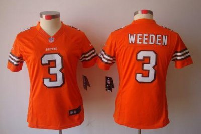 Jerseys Factory Cheap Nike Browns #3 Brandon Weeden Orange Alter