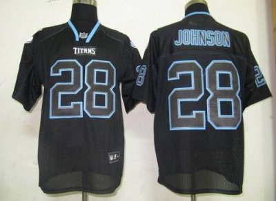 Jerseys Factory Cheap Titans #28 Chris Johnson Lights Out Black