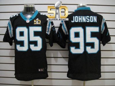 Jerseys Factory Cheap Nike Panthers #95 Charles Johnson Black Te