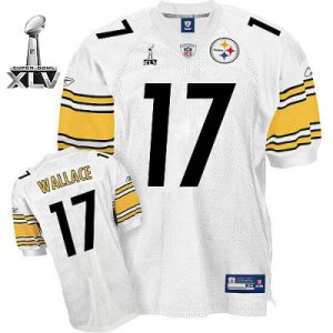 Jerseys Factory Cheap Steelers #17 Mike Wallace White Super Bowl