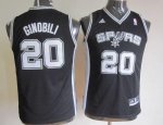 Jerseys Factory Cheap Spurs #20 Manu Ginobili Black Youth Embroi
