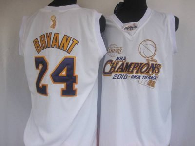 Jerseys Factory Cheap Lakers #24 Kobe Bryant White 2010 NBA Fina