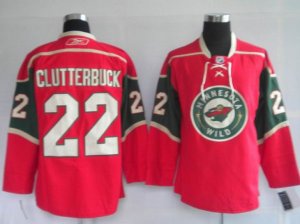 Jerseys Factory Cheap Wild #22 Cal Clutterbuck Embroidered Red N
