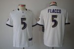Jerseys Factory Cheap Nike Ravens #5 Joe Flacco White Youth Embr