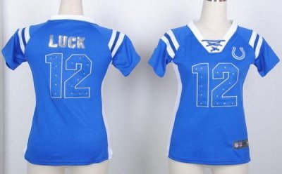 Jerseys Factory Cheap Nike Colts #12 Andrew Luck Royal Blue Wome