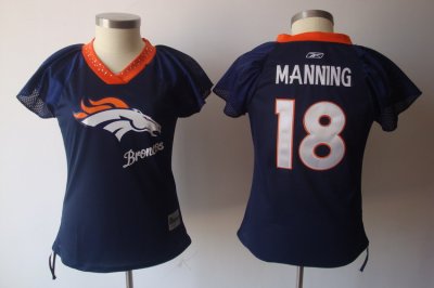 Jerseys Factory Cheap Broncos #18 Peyton Manning Blue 2011 Women