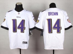 Jerseys Factory Cheap Nike Ravens #14 Marlon Brown White Men's S