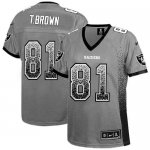 Jerseys Factory Cheap Nike Raiders #81 Tim Brown Grey Women's Em