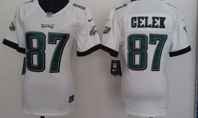 Jerseys Factory Cheap Nike Eagles #87 Brent Celek White Women's