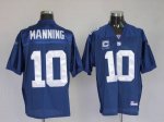 Jerseys Factory Cheap Giants #10 Eli Manning Blue Embroidered Yo
