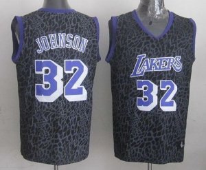 Jerseys Factory Cheap Lakers #32 Magic Johnson Purple Crazy Ligh