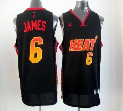 Jerseys Factory Cheap Heat #6 LeBron James Black Stitched NBA Vi