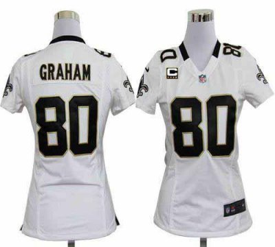 Jerseys Factory Cheap Nike Saints #80 Jimmy Graham White With C