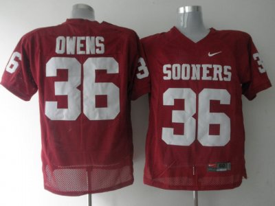 Jerseys Factory Cheap Sooners #36 Steve Owens Red Embroidered NC
