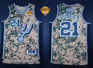 Jerseys Factory Cheap Spurs #21 Tim Duncan Camo Finals Patch Sti