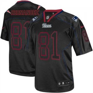 Jerseys Factory Cheap Nike Patriots #81 Aaron Hernandez Lights O