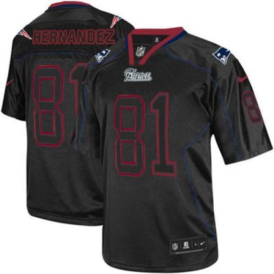 Jerseys Factory Cheap Nike Patriots #81 Aaron Hernandez Lights O