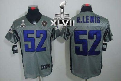 Jerseys Factory Cheap Nike Ravens #52 Ray Lewis Grey Shadow Supe