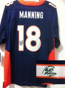 Jerseys Factory Cheap Nike Broncos #18 Peyton Manning Navy Blue