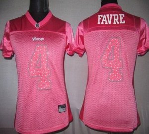 Jerseys Factory Cheap Vikings #4 Brett Favre Red Women's Sweethe