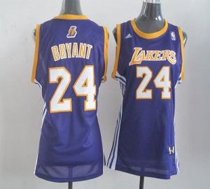 Jerseys Factory Cheap Lakers #24 Kobe Bryant Purple Women's Road