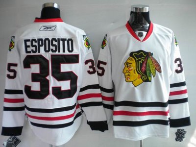 Jerseys Factory Cheap Blackhawks #35 Tony Esposito Embroidered W