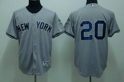 Jerseys Factory Cheap Yankees #20 Posada Jorge Grey Embroidered
