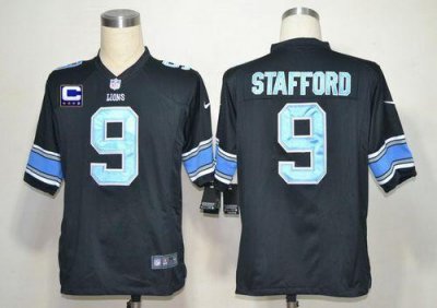 Jerseys Factory Cheap Nike Lions #9 Matthew Stafford Black Alter