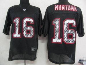 Jerseys Factory Cheap Sideline Black United 49ers #16 Joe Montan
