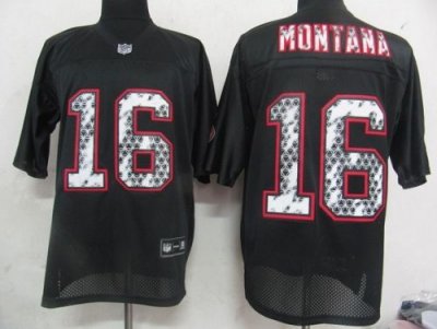 Jerseys Factory Cheap Sideline Black United 49ers #16 Joe Montan