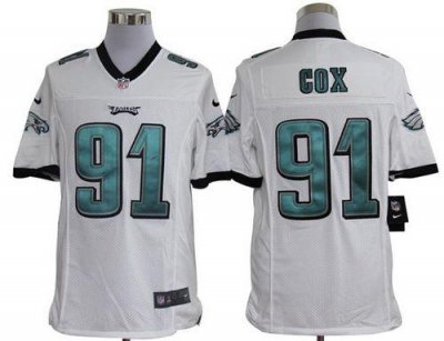 Jerseys Factory Cheap Nike Eagles #91 Fletcher Cox White Men's S