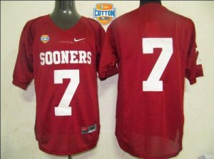 Jerseys Factory Cheap Sooners #7 Red AT&T Cotton Bowl Embroidere