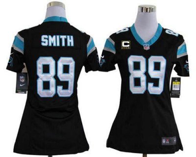 Jerseys Factory Cheap Nike Panthers #89 Steve Smith Black Team C