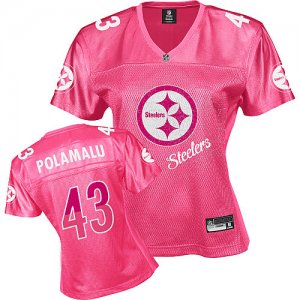 Jerseys Factory Cheap Steelers #43 Troy Polamalu Pink 2011 Women