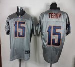 Jerseys Factory Cheap Broncos #15 Tim Tebow Grey Shadow Stitched