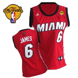 Jerseys Factory Cheap Heat #6 LeBron James Finals Patch Red Wome