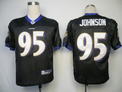 Jerseys Factory Cheap Ravens #95 Jarret Johnson Black Stitched N