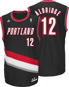 Jerseys Factory Cheap Blazers #12 LaMarcus Aldridge Black Revolu