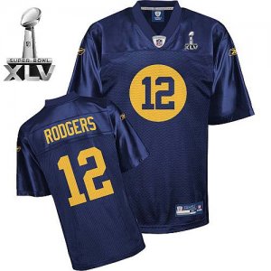 Jerseys Factory Cheap Packers #12 Aaron Rodgers Blue Bowl Super