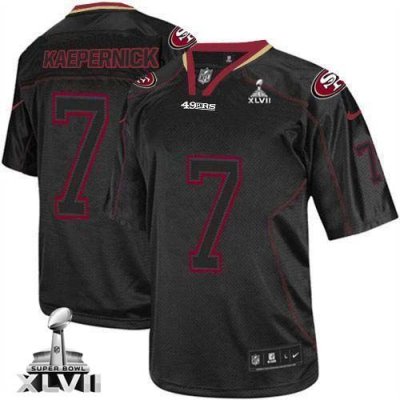 Jerseys Factory Cheap Nike 49ers #7 Colin Kaepernick Lights Out