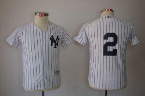 Jerseys Factory Cheap Yankees #2 Derek Jeter Embroidered White Y