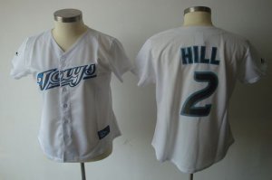 Jerseys Factory Cheap Blue Jays #2 Aaron Hill White Women's Fash