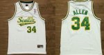 Jerseys Factory Cheap Thunder #34 Ray Allen White Throwback Stit