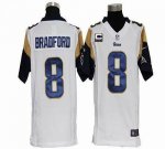 Jerseys Factory Cheap Nike Rams #8 Sam Bradford White With C Pat