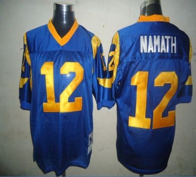 Jerseys Factory Cheap Mitchell And Ness Rams #12 Joe Namath Blue