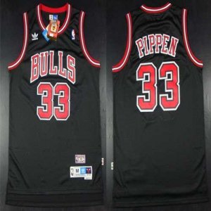 Jerseys Factory Cheap Bulls #33 Scottie Pippen Black Throwback S